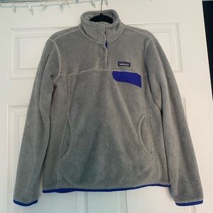 Patagonia Grey and Purple Women's Re-Tool Snap-T® Fleece Pullover